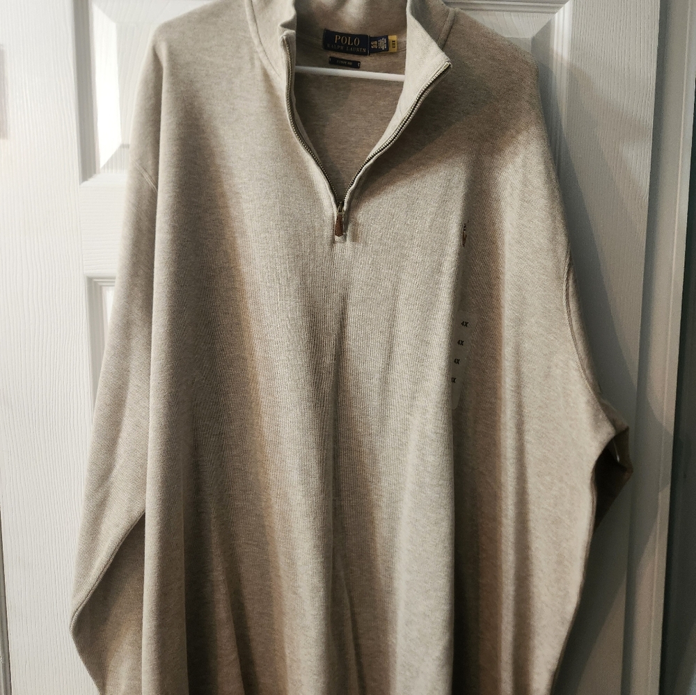 Mens 4XL RAPLH LAUREN QUATER ZIP LONG SLEEVE SWEATER.